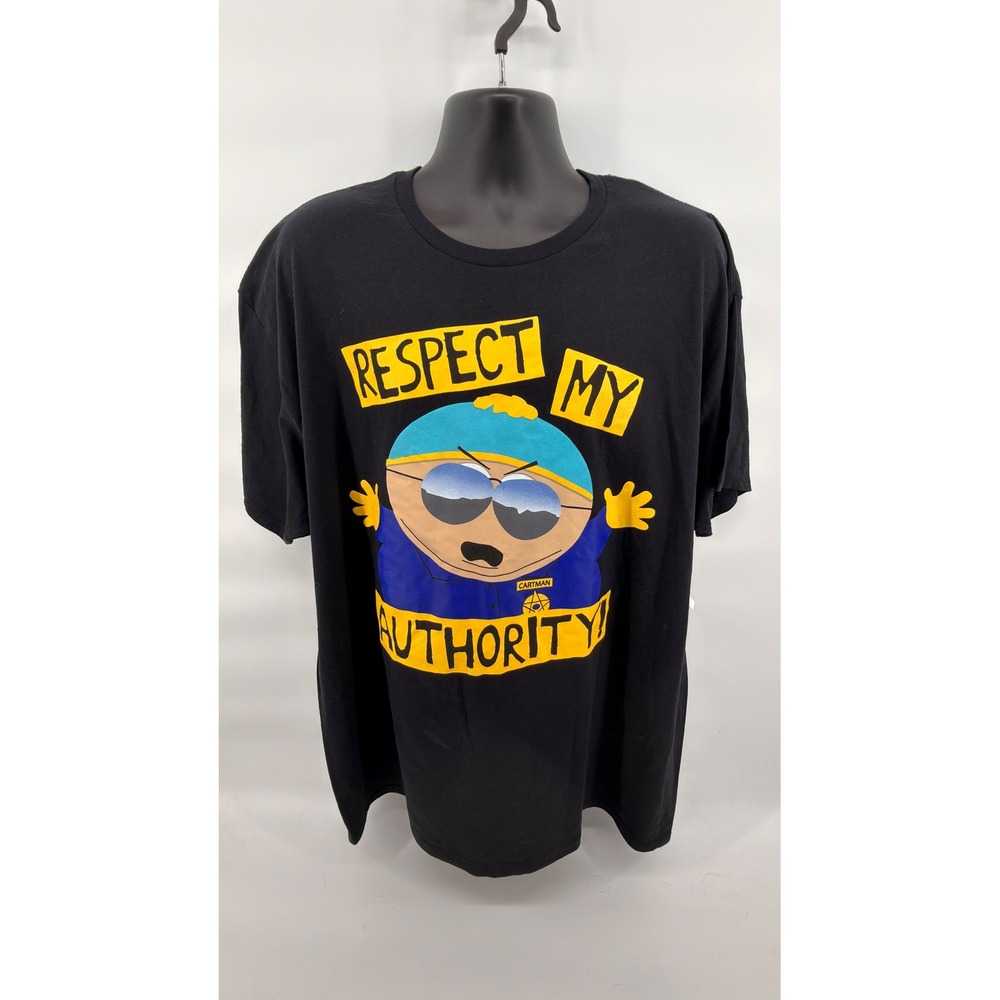 NWT South Park Eric Cartman Respect My Authority T-Shirt Mens 2XL Black Graphic